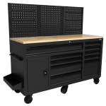 George Tools mobile workbench with black handles 157 cm black